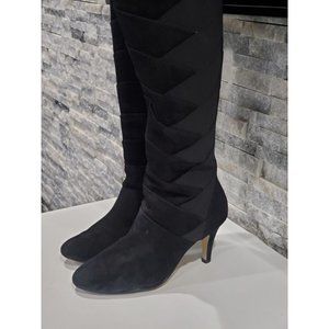 ADRIENNE VITTADINI 15" CALF HIGH BOOTS COLOR BLACK FAUX SUEDE SIZE 9M